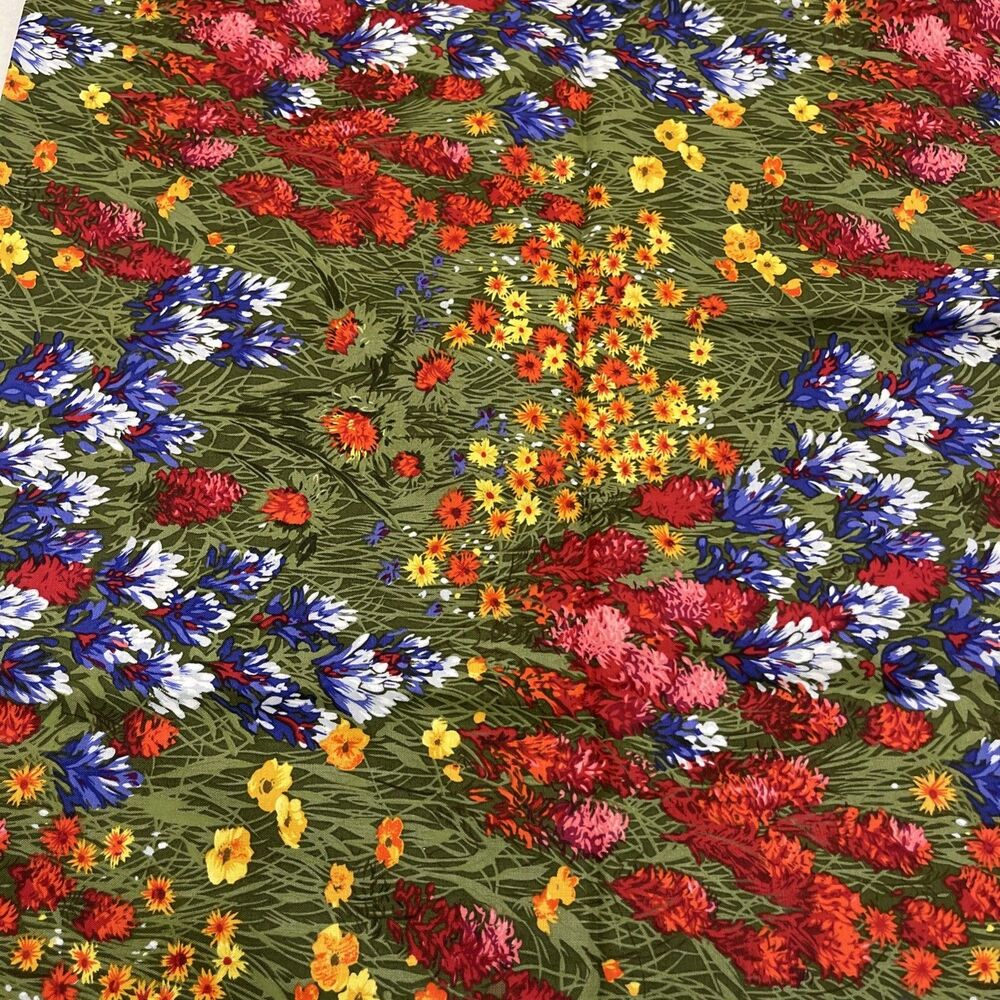 Vintage Michael Miller Fabric Wildflowers 1 Yard Patr# C 400 42inches Wide
